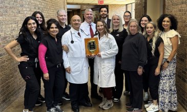 The wound care team celebrating the award