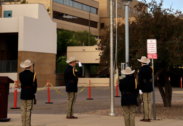 First Responders with Flag